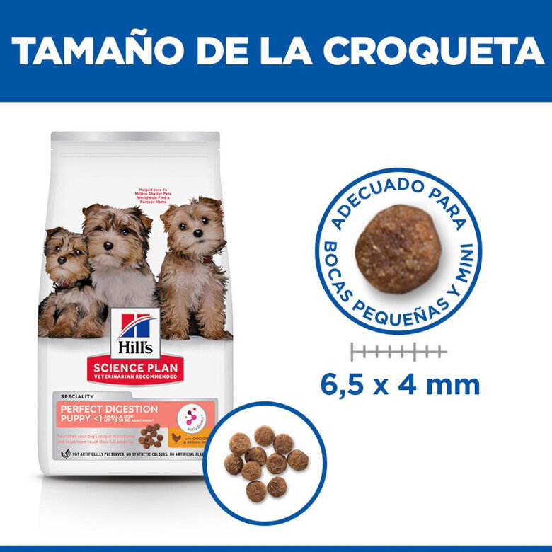 1.5 kg Hill's Science Plan Perfect Digestion Puppy Small y Mini Pollo y Arroz pienso para cachorros,  Imagen numero 4 1.5 kg Hill's Science Plan Perfect Digestion Puppy Small y Mini Pollo y Arroz pienso para cachorros, , large Imagen numero 4