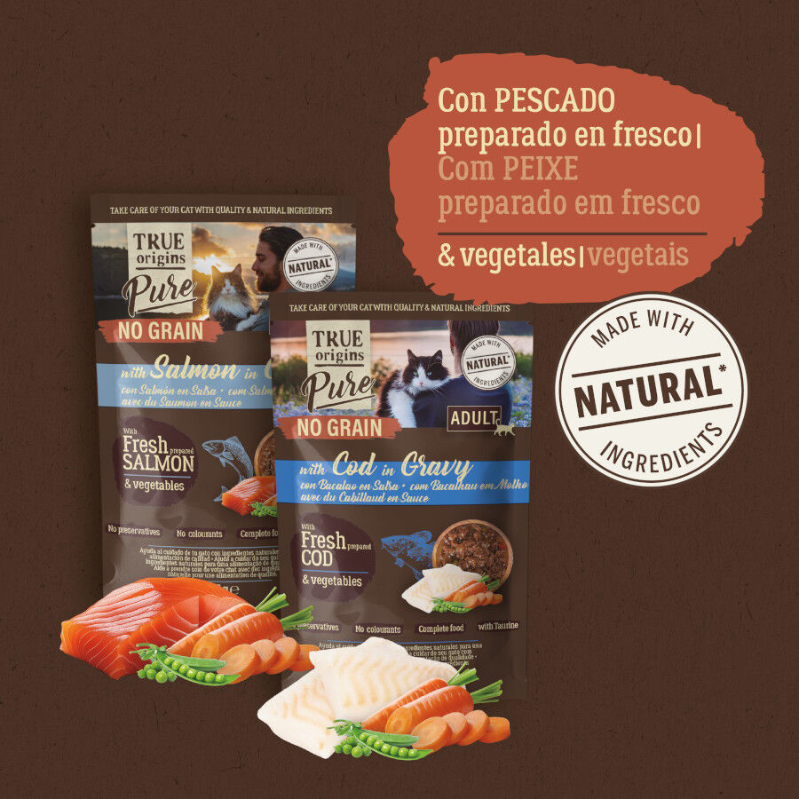 4 sobres x 85 g True Origins Pure Pescado en Salsa Sobres para gatos - Multipack, , large Imagen numero 5