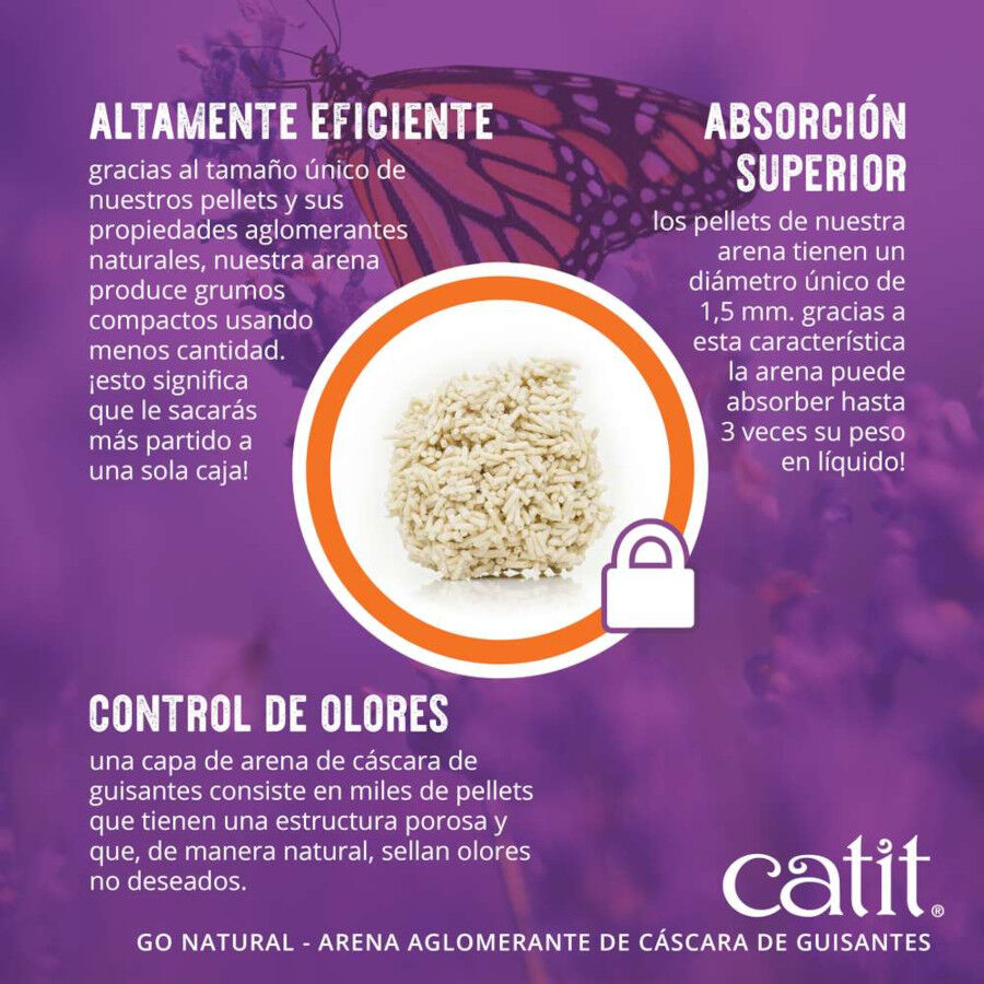 Catit Go Natura! Arena C&aacute;scara Guisante Lavanda para gatos, , large Imagen numero 3