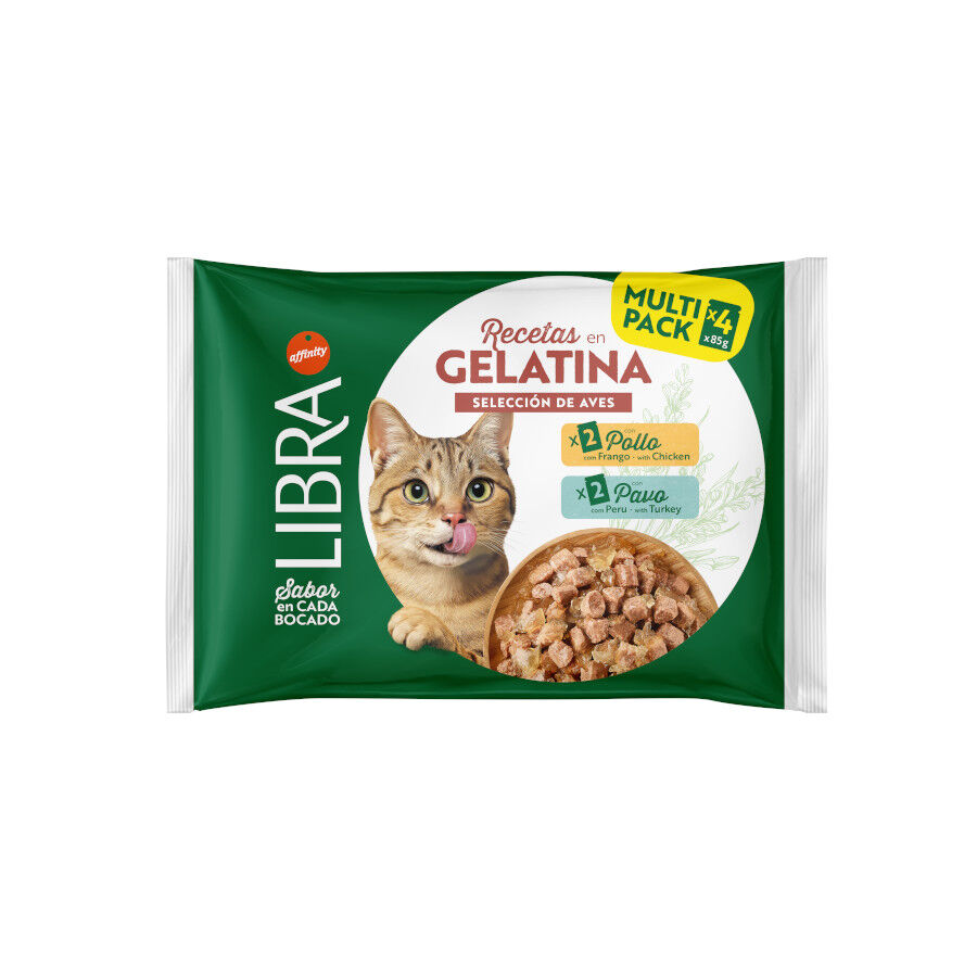 4 sobres x 85 g Libra Pollo y Pavo Gelatina para gatos, , large Imagen numero 1