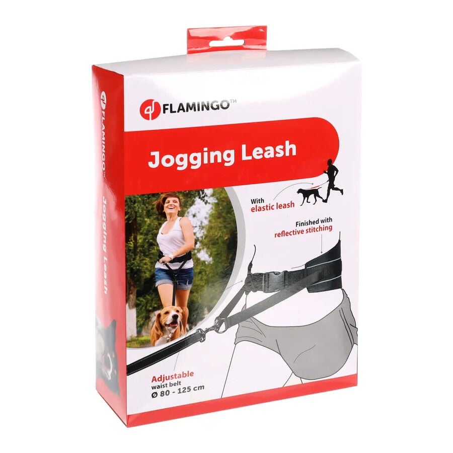 Flamingo Correa Canicross negra para perros, , large Imagen numero 1