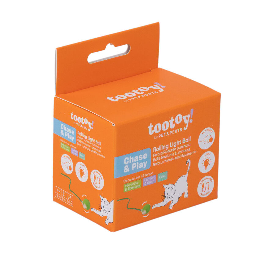 Tootoy! Pelota Interactiva con Luces y Cuerda Verde para gatos, , large Imagen numero 8