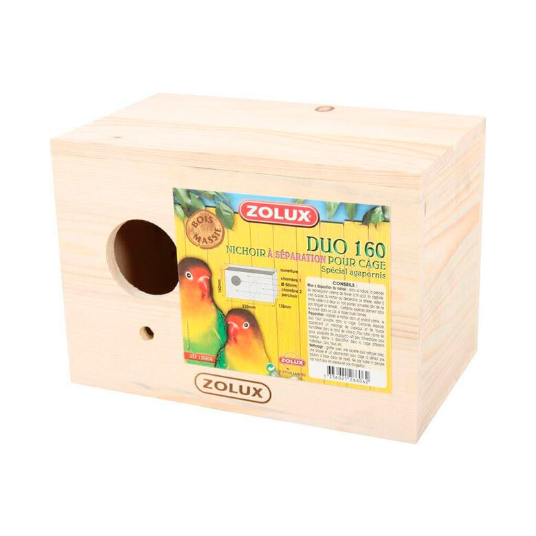 Zolux Duo 160 Nido de madera para agapornis, , large image number null