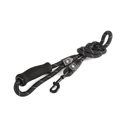 TK-Pet Reflective Rope correa negra con asa nylon Imagen numero 1