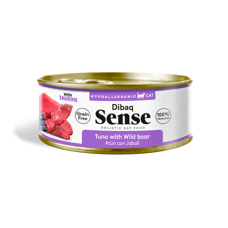 Dibaq Sense Hypoallergenic Grain Free Atún y Jabalí lata para gatos