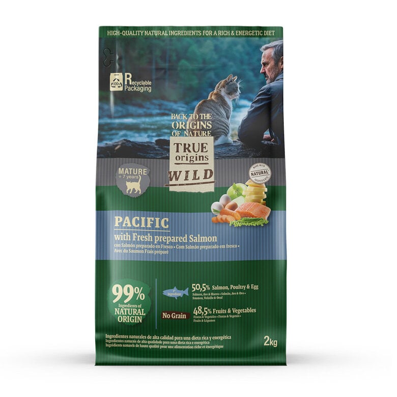 2 kg True Origins Wild Pacific Salmón pienso para gatos senior,  Imagen numero 2 2 kg True Origins Wild Pacific Salmón pienso para gatos senior, , large Imagen numero 2