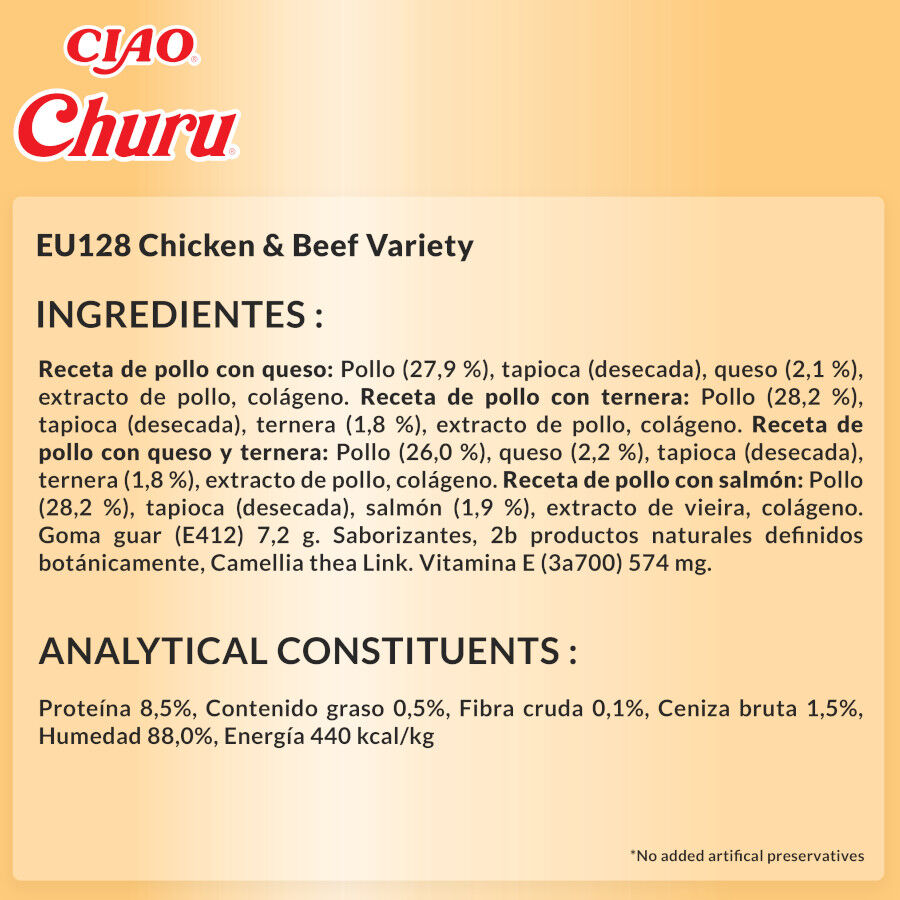 20 sobres x 14 g Churu Variedades de Pollo con Ternera Snack L&iacute;quido para gatos, , large Imagen numero 7