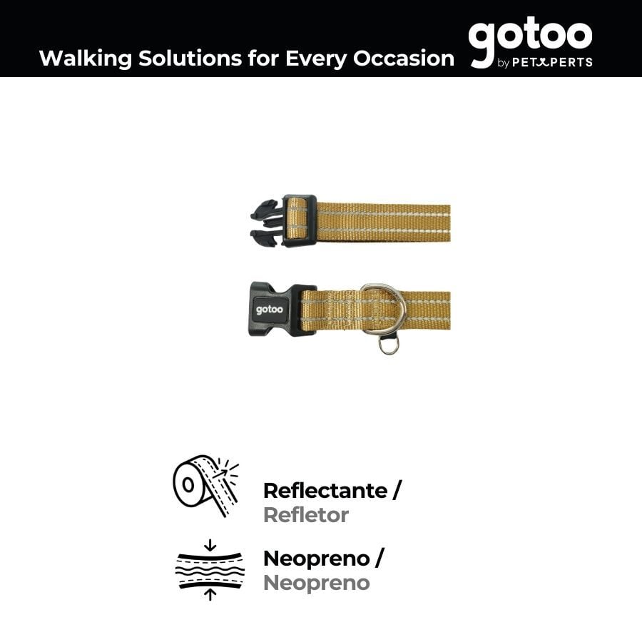 Gotoo Collar de nylon reflectante beige para perros, , large Imagen numero 4