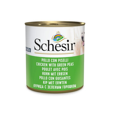 Schesir Adult pollo con guisantes lata para perros