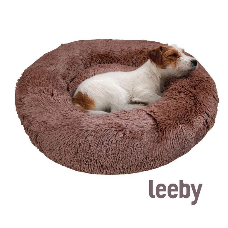 Leeby Cama Redonda Antiestrés Marrón para perros thumbnail