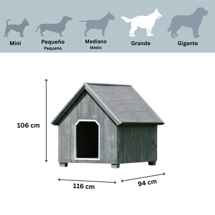 TK-Pet Alpine Caseta de Madera Gris para perros, , large Imagen numero 3