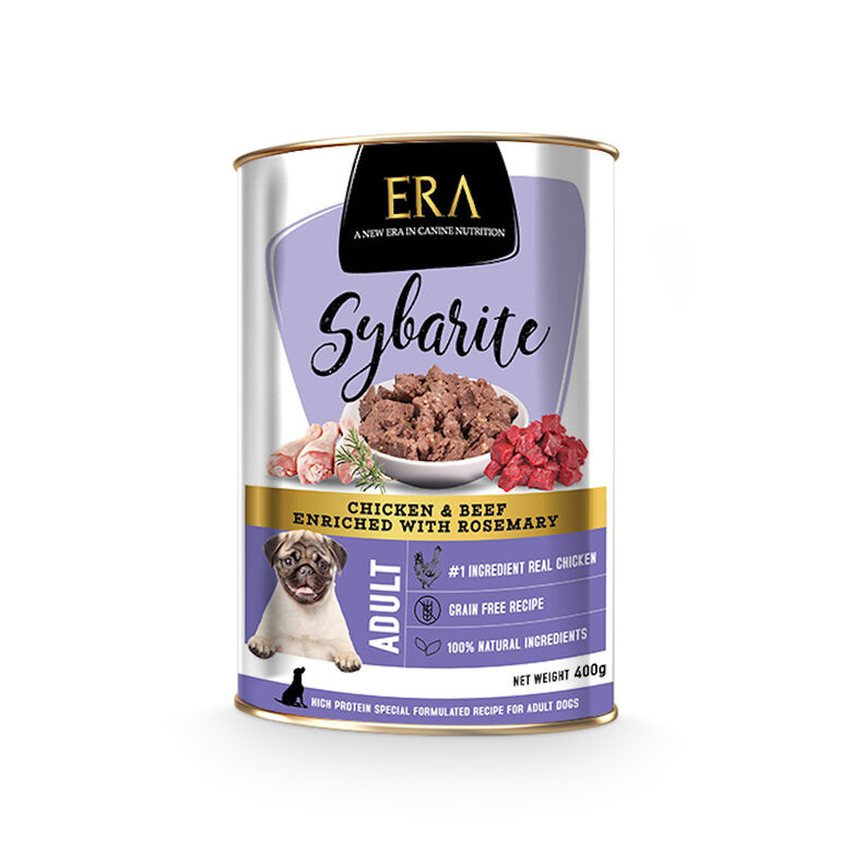 ERA Sybarite Adulto Pollo, Ternera y Romero en paté lata para perros thumbnail