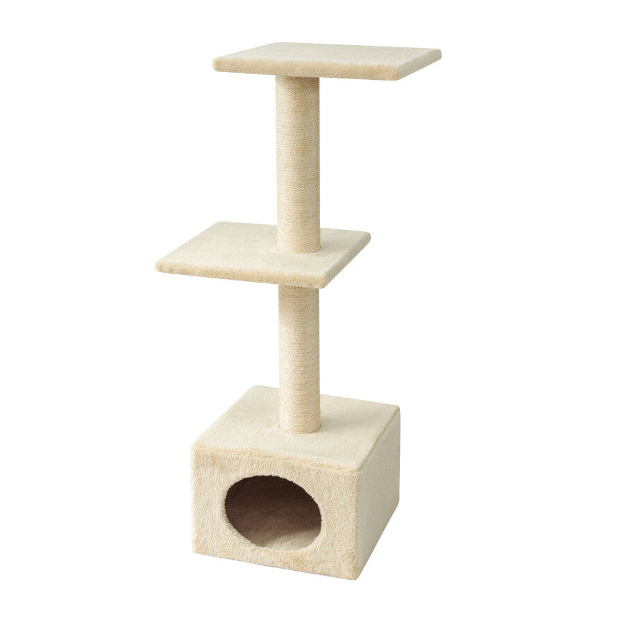 Leeby Colette torre rascador con cama nido beige para gatos