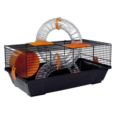Voltreg&aacute; jaula negra con t&uacute;nel para h&aacute;msters Imagen numero 1