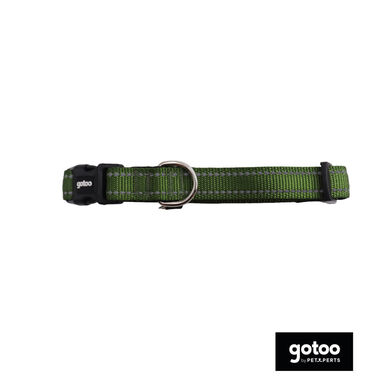 Gotoo Collar de nylon reflectante verde para perros