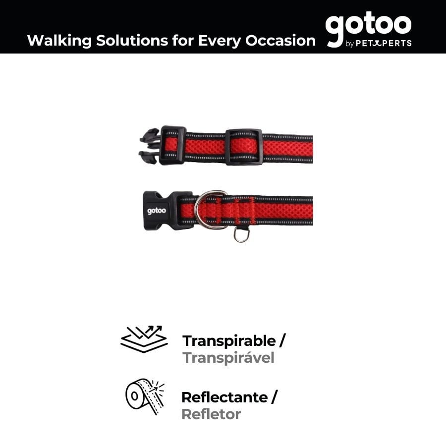 Gotoo Collar de malla transpirable rojo para perros, , large Imagen numero 4