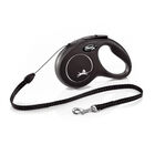 Flexi New Classic Correa de Cordón Extensible Negra para perros, , large image number null