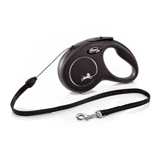 Flexi New Classic Correa de Cordón Extensible Negra para perros, , large image number null