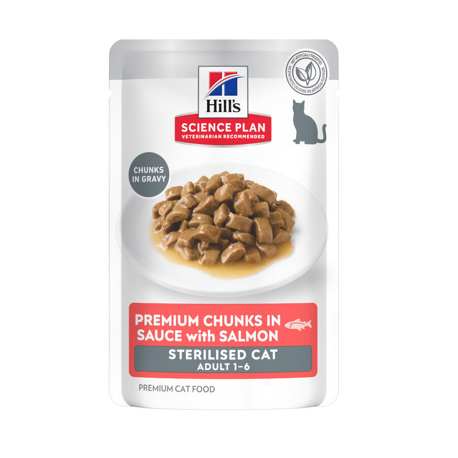 85 g Hill's Science Plan Sterilized Young Adult Salm&oacute;n sobre para gatos, , large Imagen numero 1