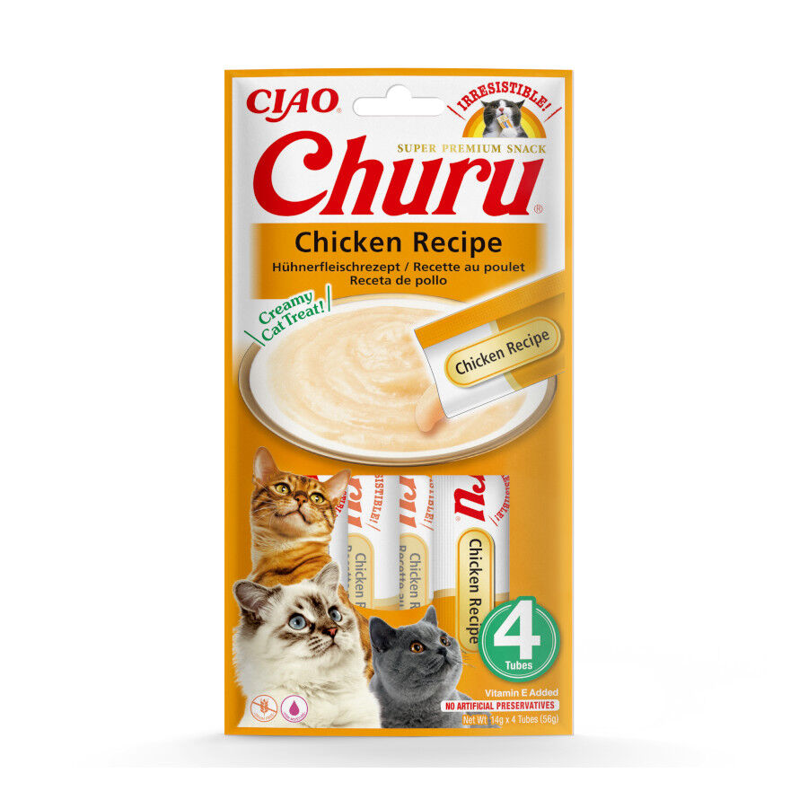 4 sobres x 14 g Churu Snack Cremoso de Pollo para gatos, , large Imagen numero 1