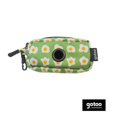 Gotoo Porta bolsas de tela estampado verde para perros