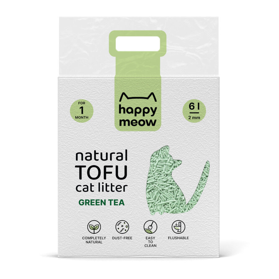 6 L Happy Meow Natural Tofu Aglomerante Te Verde para gatos, , large Imagen numero 1