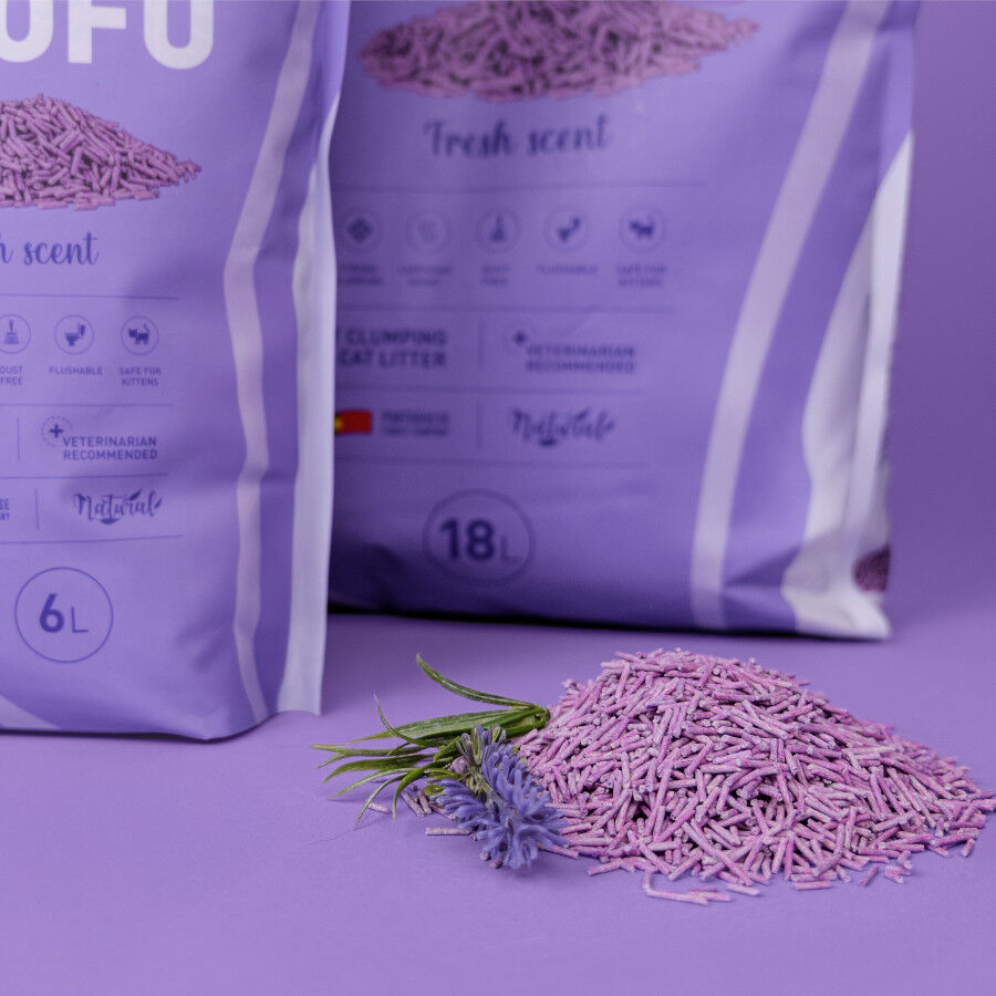 6 L Weego Lavender Tofu Arena aglomerante para gatos, , large Imagen numero 4