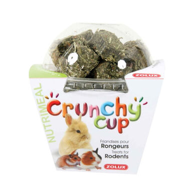 Zolux Crunchy Cup alfalfa y zanahoria snacks para roedores