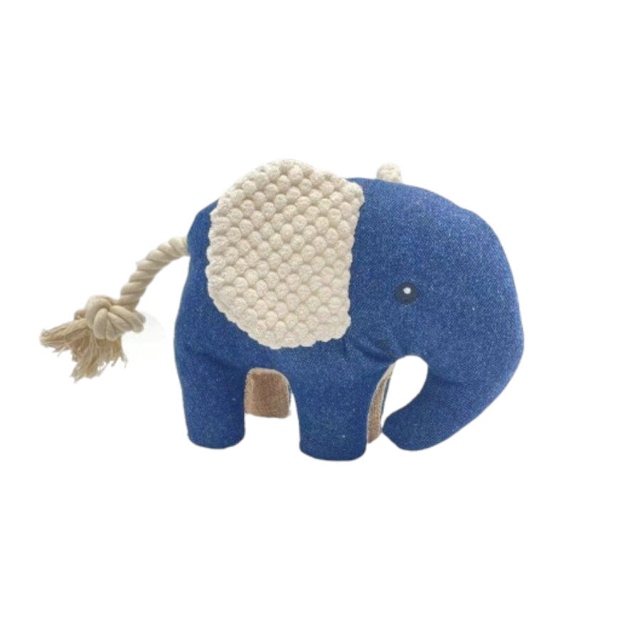 Tootoy! Comfort Denim Elephant peluche con sonido para perros, , large Imagen numero 2