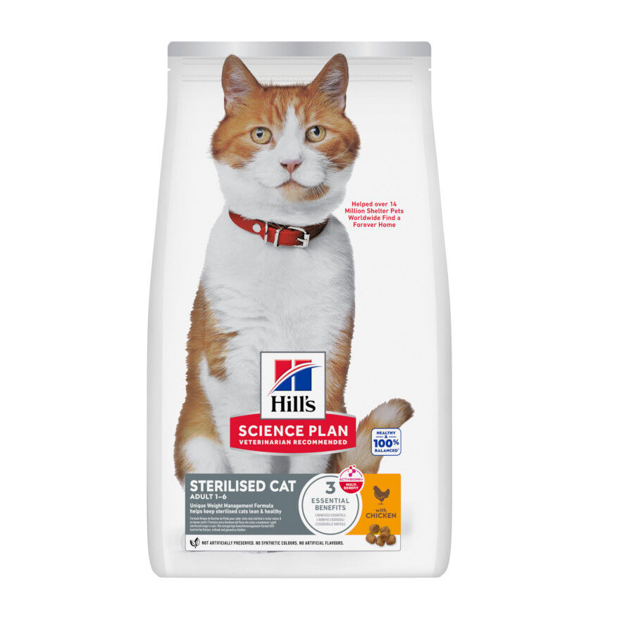 2 x 7 kg Hill's Science Plan Sterilised Adult Pollo pienso para gatos &iexcl;Pack ahorro!, , large Imagen numero 1