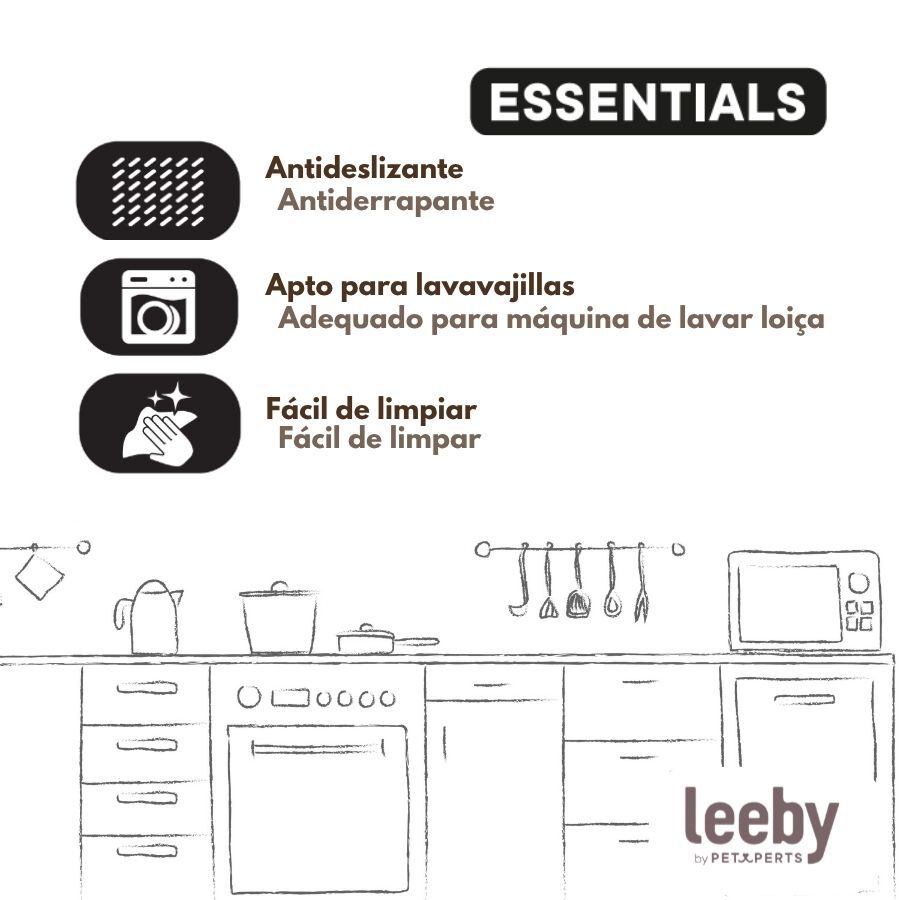 Leeby Comedero de Metal con Aro de Silicona para perros, , large Imagen numero 5