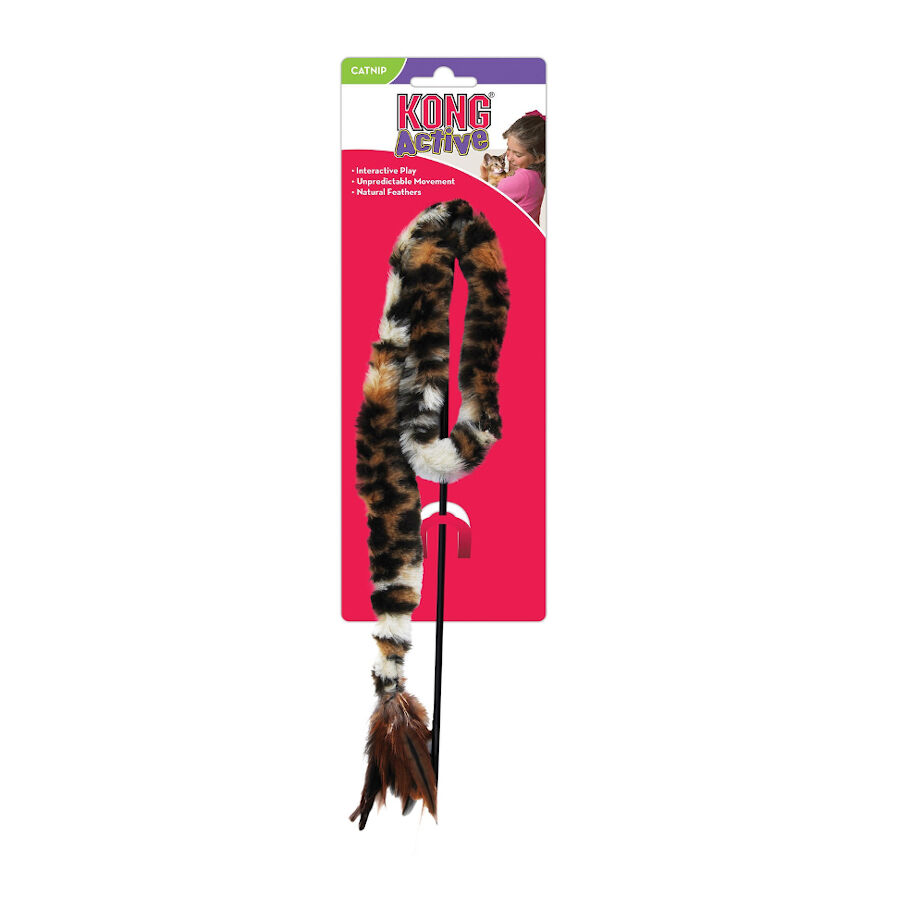 Kong Active Swizzle Bird caña con plumas para gatos