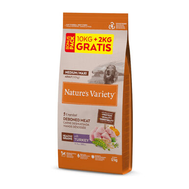 Nature’s Variety Healthy Grains Adult Medium Maxi Pavo pienso para perros