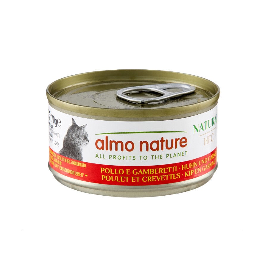 Almo Nature HFC pollo y gambas lata para gatos