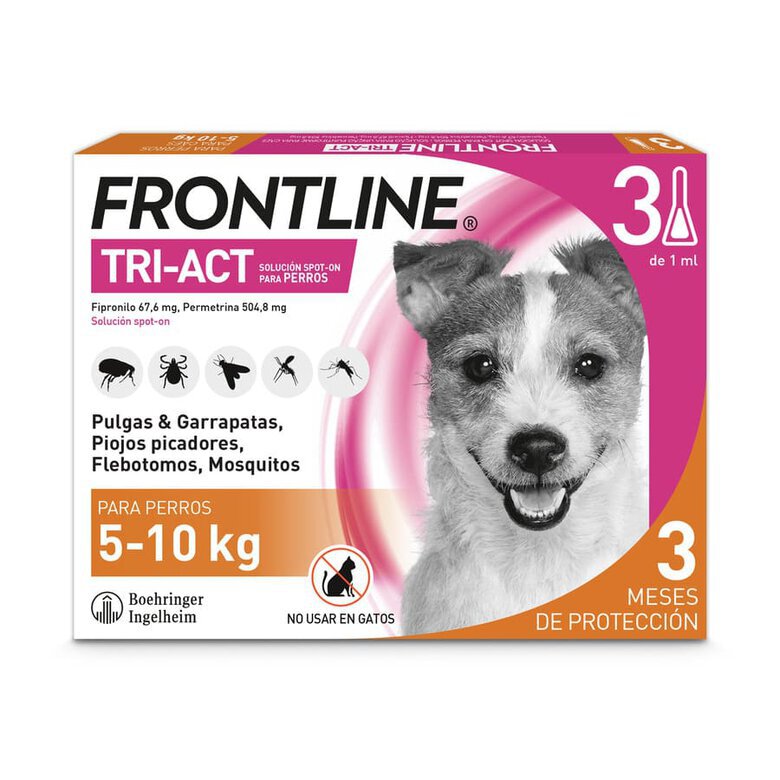 Frontline Tri-Act Pipetas Antiparasitarias para perros 5 - 10 kg, , large image number null