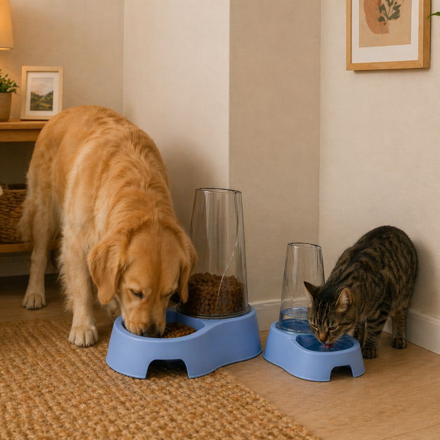 Leeby Tolva Dispensadora de Comida Color Azul para perros y gatos, , large Imagen numero 1