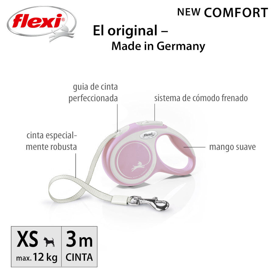 Flexi New Comfort Correa Extensible Rosa para perros, , large Imagen numero 2