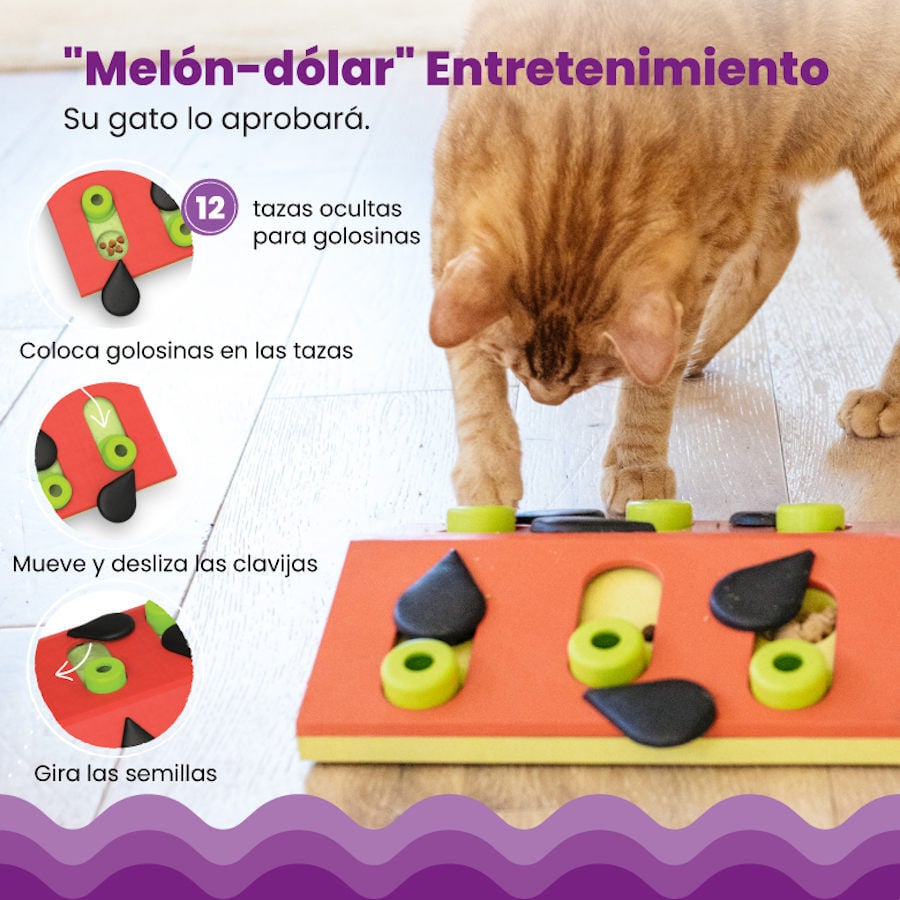 Catstages Nina Ottosson Puzzle &amp; Play Melon Madness Juguete de Inteligencia para gatos thumbnail