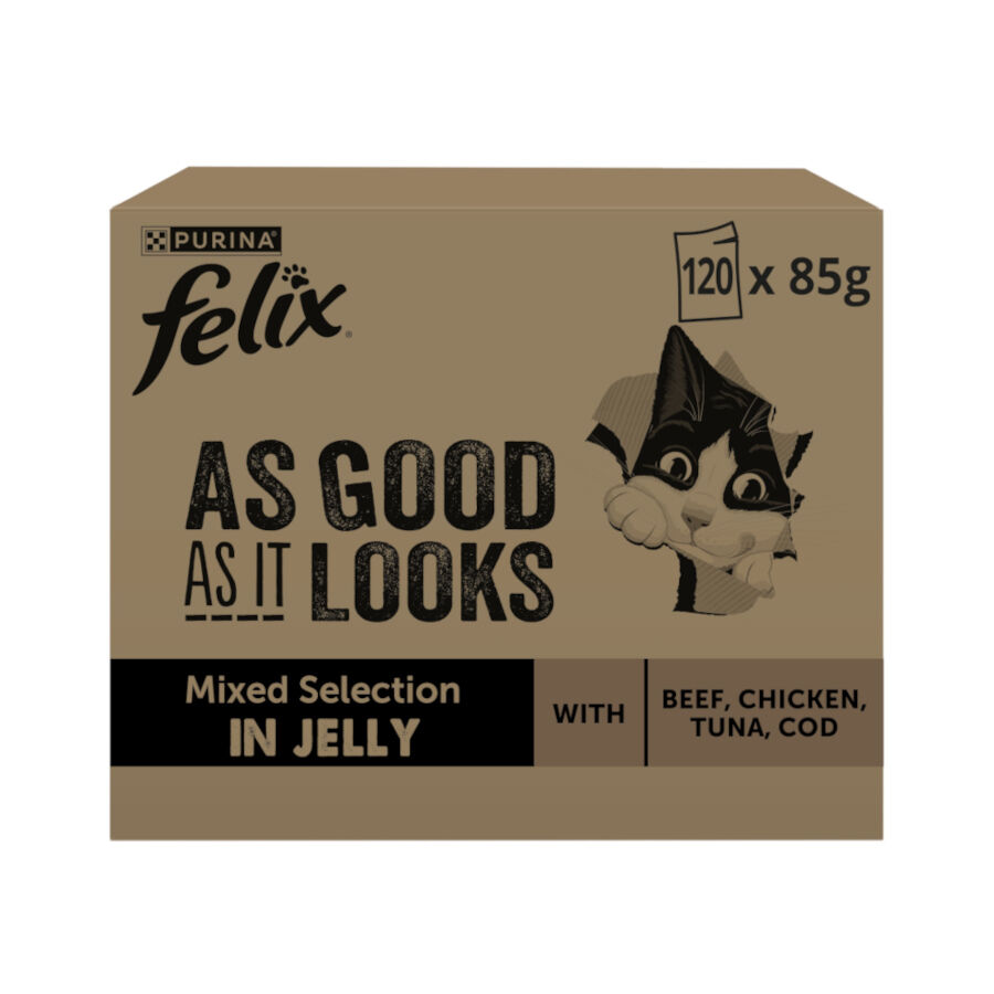 Felix Fantastic Selección de Sabores en Gelatina Sobre para gatos