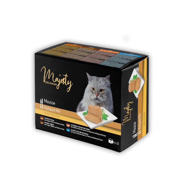 Majesty Adult Mousse Mix lata para gatos Imagen numero 1 Majesty Adult Mousse Mix lata para gatos Imagen numero 1