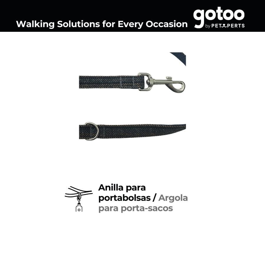 Gotoo Correa Tweed azul para perros, , large Imagen numero 3