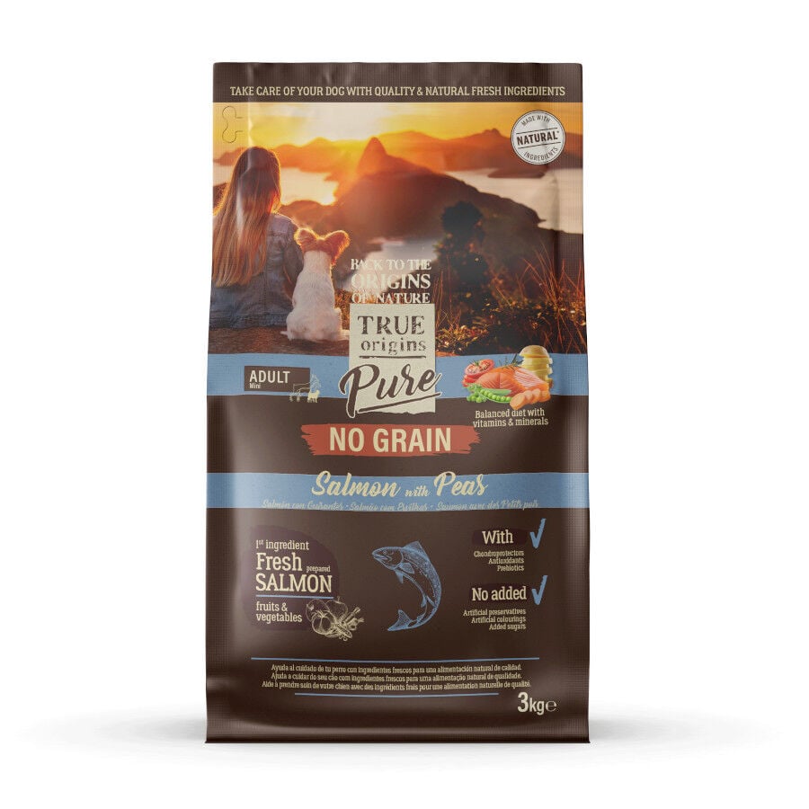 True Origins Pure Grain Free Adult Mini Salmón pienso para perros