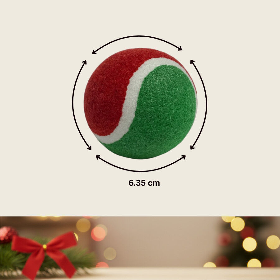 Wonder Christmas Pelotas de Tenis Navideñas para perros thumbnail