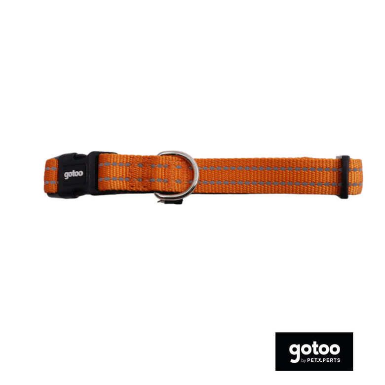 Gotoo Collar de nylon reflectante naranja para perros thumbnail