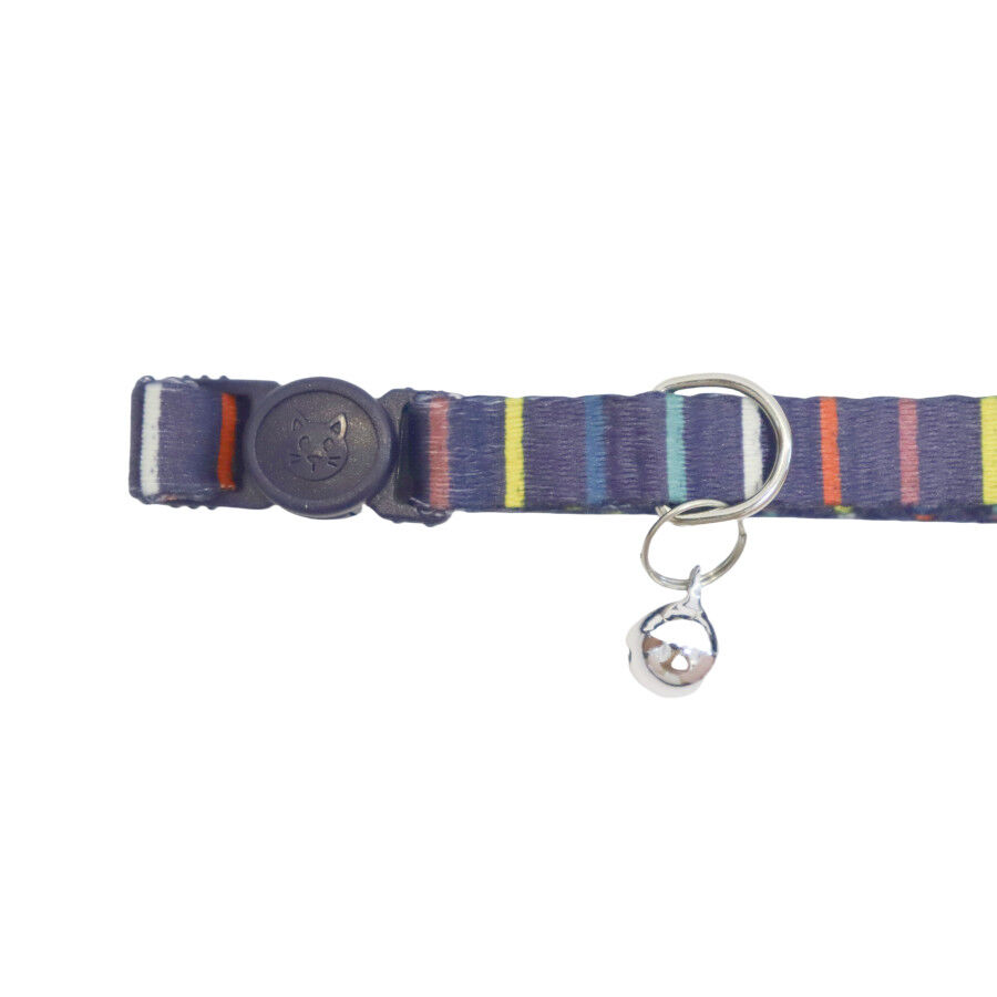 Gotoo Collar estampado rayas multicolor para gatos thumbnail
