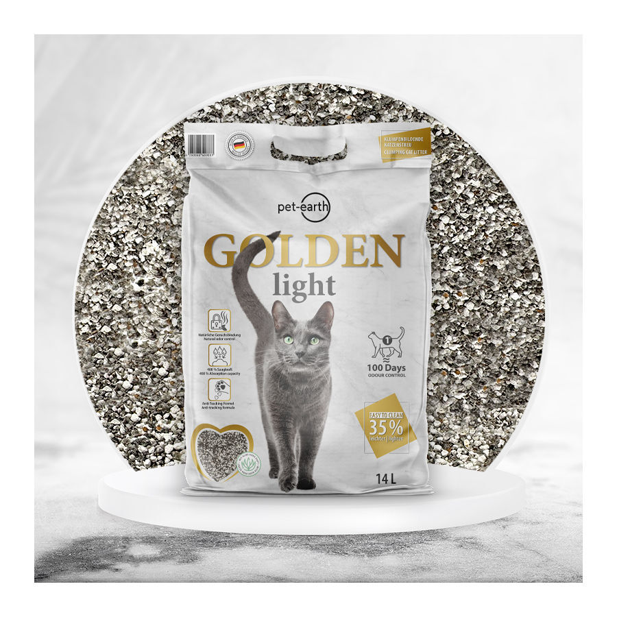 Golden Grey Light Arena Aglomerante para gatos thumbnail