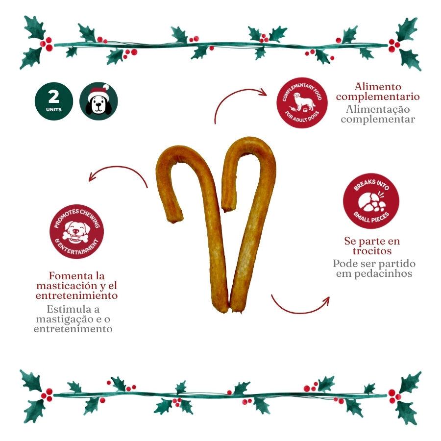 1 pack x 2 uds. Wonder Christmas D&uacute;o Bastones Navidad Snacks para perros, , large Imagen numero 3