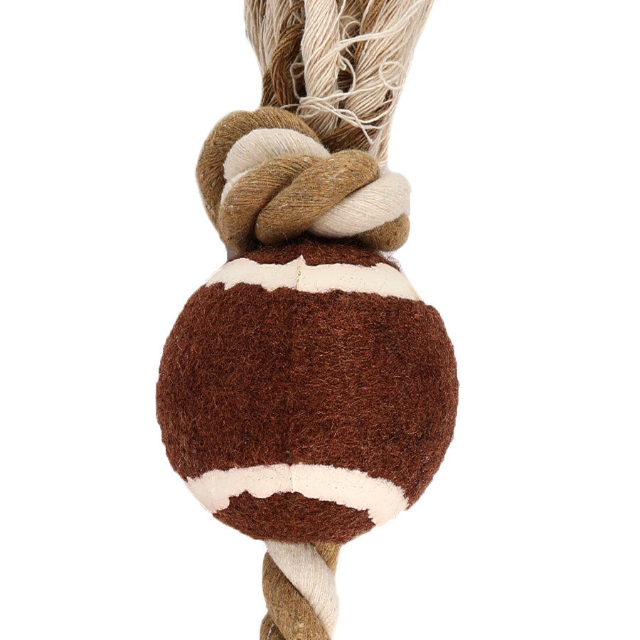 Tootoy! Pull RopeTennisball Natural pelota de tennis con cuerda para perros thumbnail