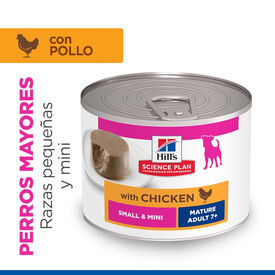 Hill's Science Plan Mature Small y Mini Mousse de Pollo lata para perros