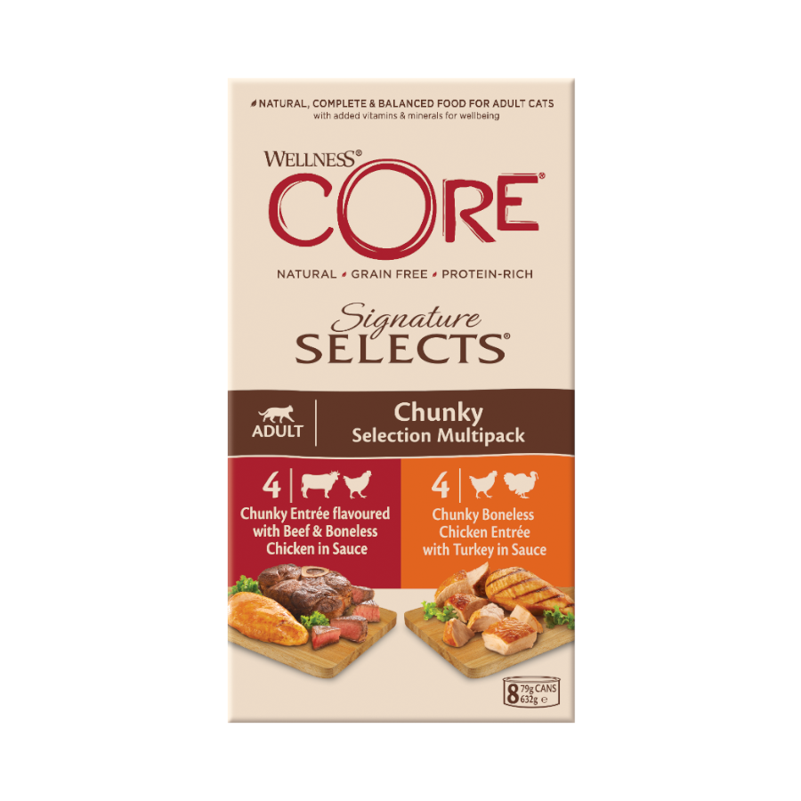8 latas x 79 g Wellness Core Signature Selects Chunky lata para gatos, , large Imagen numero 2